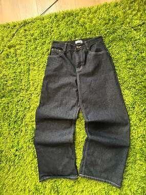 Lewkin Dark Wash Wide Leg Baggy Denim Jeans